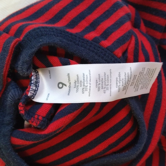 carter's raccoon stripes cotton zipper footie sleeper pajamas 9 months baby boy - Picture 2 of 6